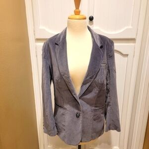 WOMEN'S vintage gray fitted velvety blazer size 13/14